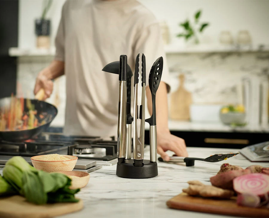 Joseph Joseph Elevate™ Fusion 5-piece Stainless-steel Utensil Set With Compact Stand 2 Joseph Joseph Elevate™ Fusion 5-piece Stainless-steel Utensil Set With Compact Stand - Image 2