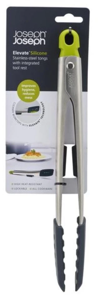 Joseph Joseph Elevate 12' Stainless Steel Tongs Grey / Green 2 Joseph Joseph Elevate 12' Stainless Steel Tongs Grey / Green - Image 2