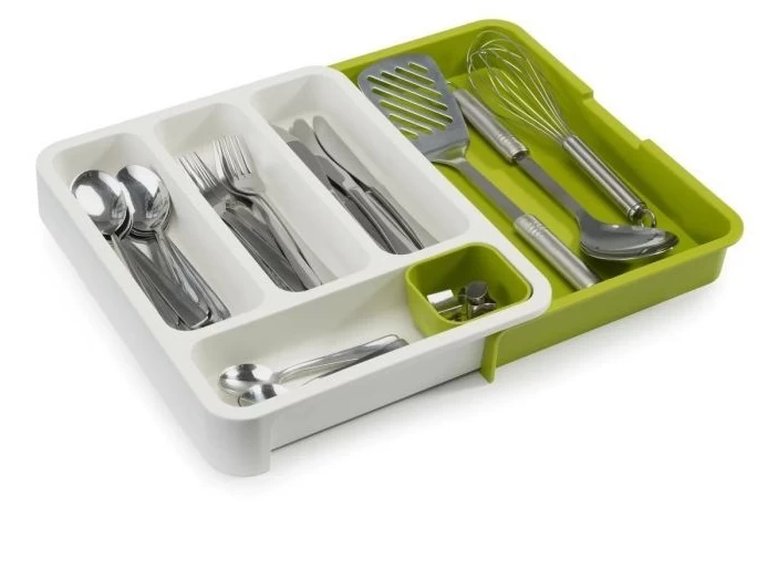 Joseph Joseph Drawerstore Cutlery Drawer - White/Green 1 Joseph Joseph Drawerstore Cutlery Drawer - White/Green