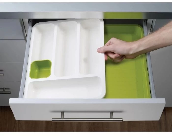 Joseph Joseph Drawerstore Cutlery Drawer - White/Green 2 Joseph Joseph Drawerstore Cutlery Drawer - White/Green - Image 2