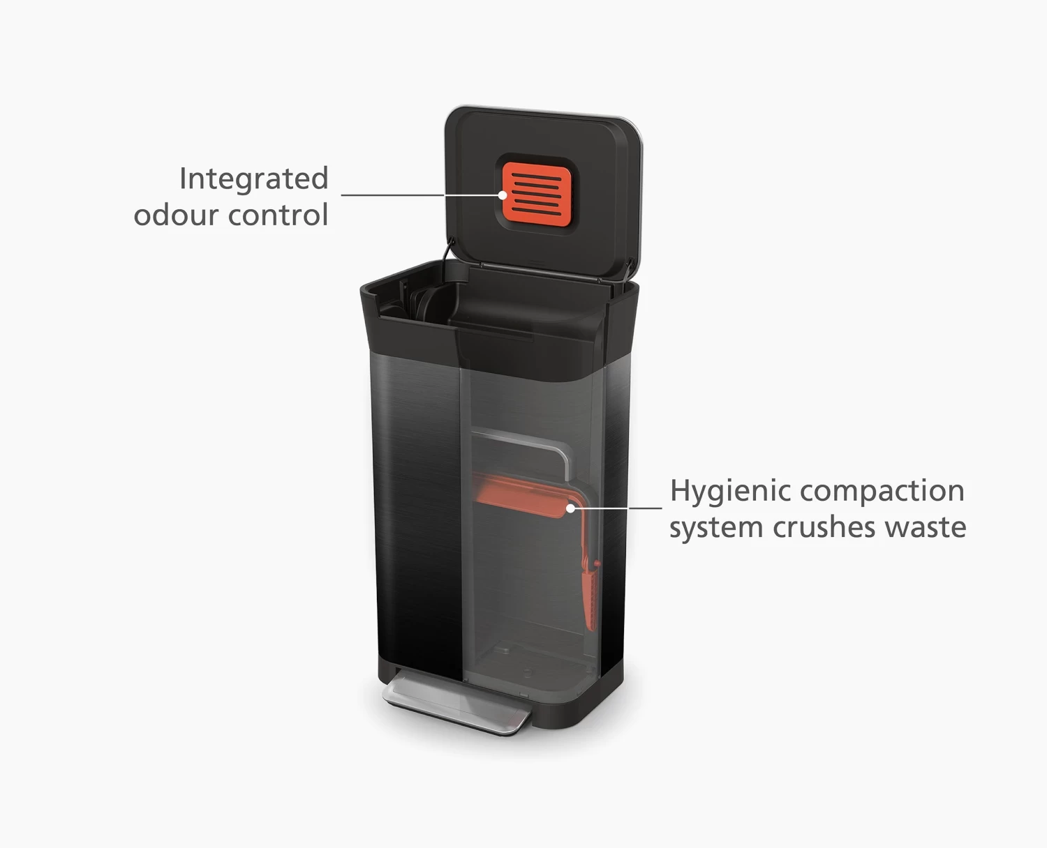 Joseph Joseph Titan 30L Black Trash Compactor 8 Joseph Joseph Titan 30L Black Trash Compactor - Image 8