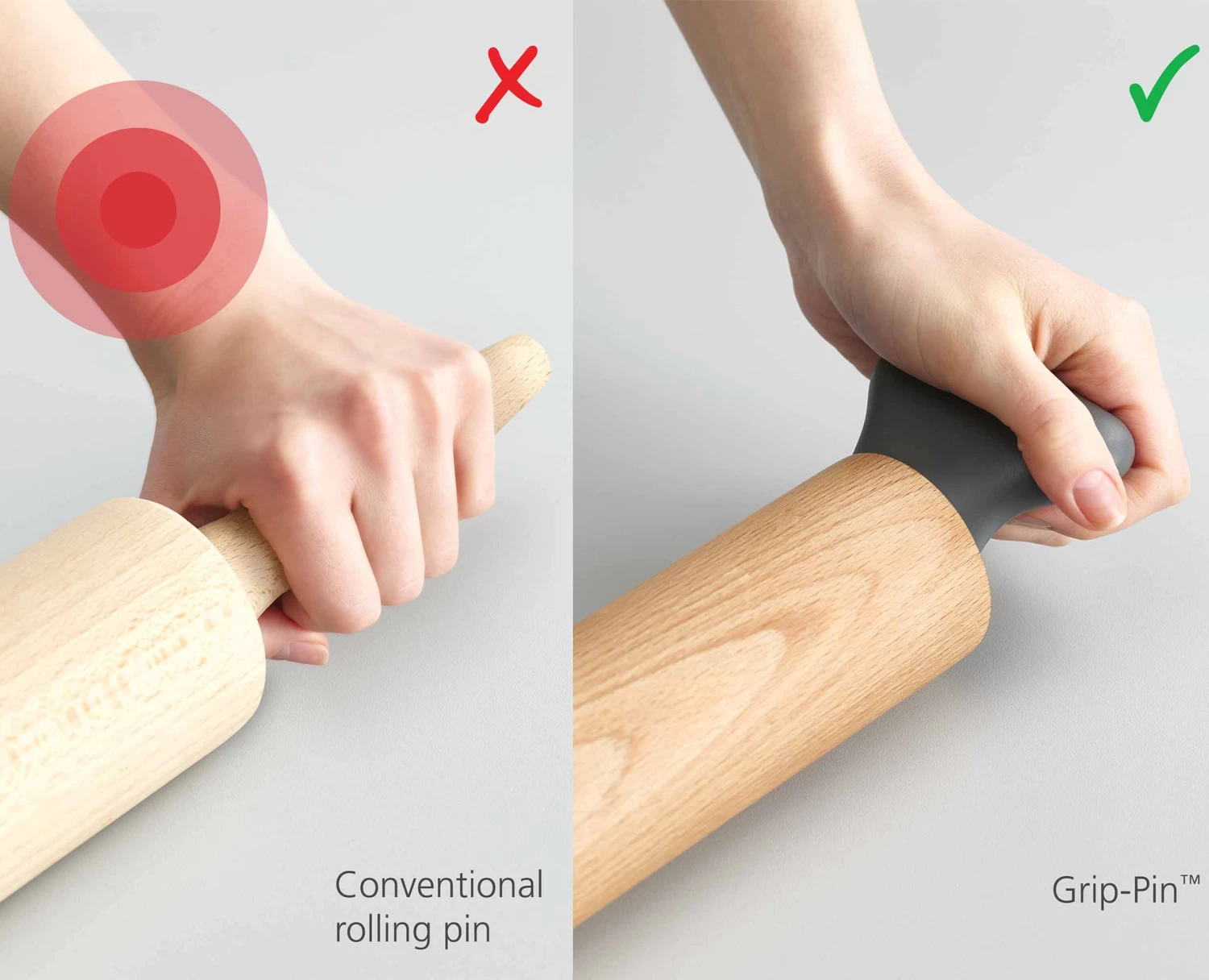 Joseph Joseph Grip-Pin™ Grey Ergonomic Rolling Pin 5 Joseph Joseph Grip-Pin™ Grey Ergonomic Rolling Pin - Image 5