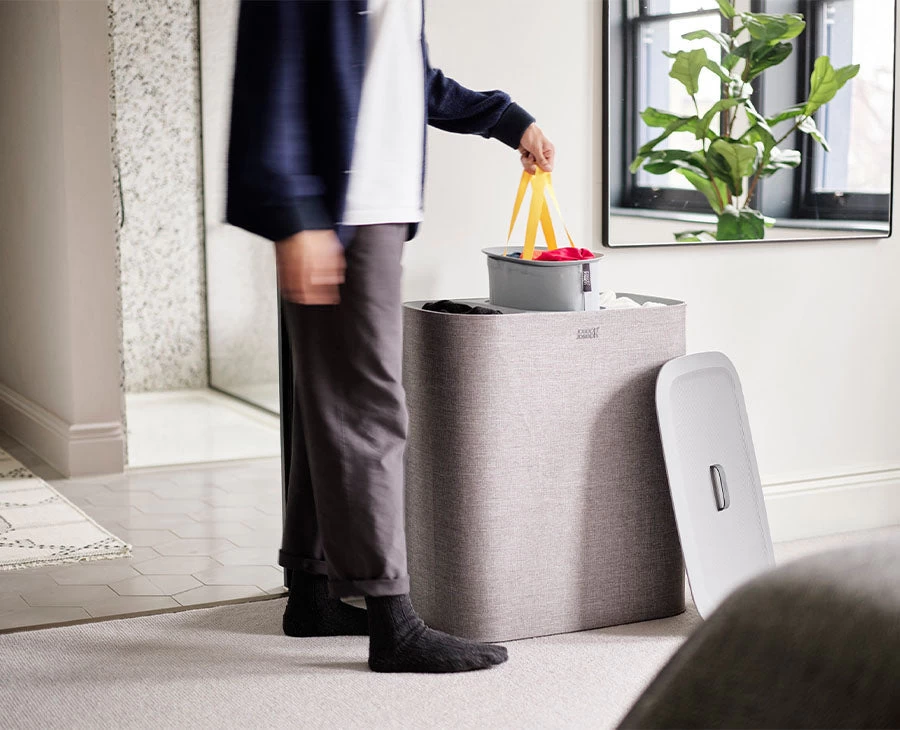 Joseph Joseph Tota Trio 90L Grey Laundry Separation Basket 2 Joseph Joseph Tota Trio 90L Grey Laundry Separation Basket - Image 2