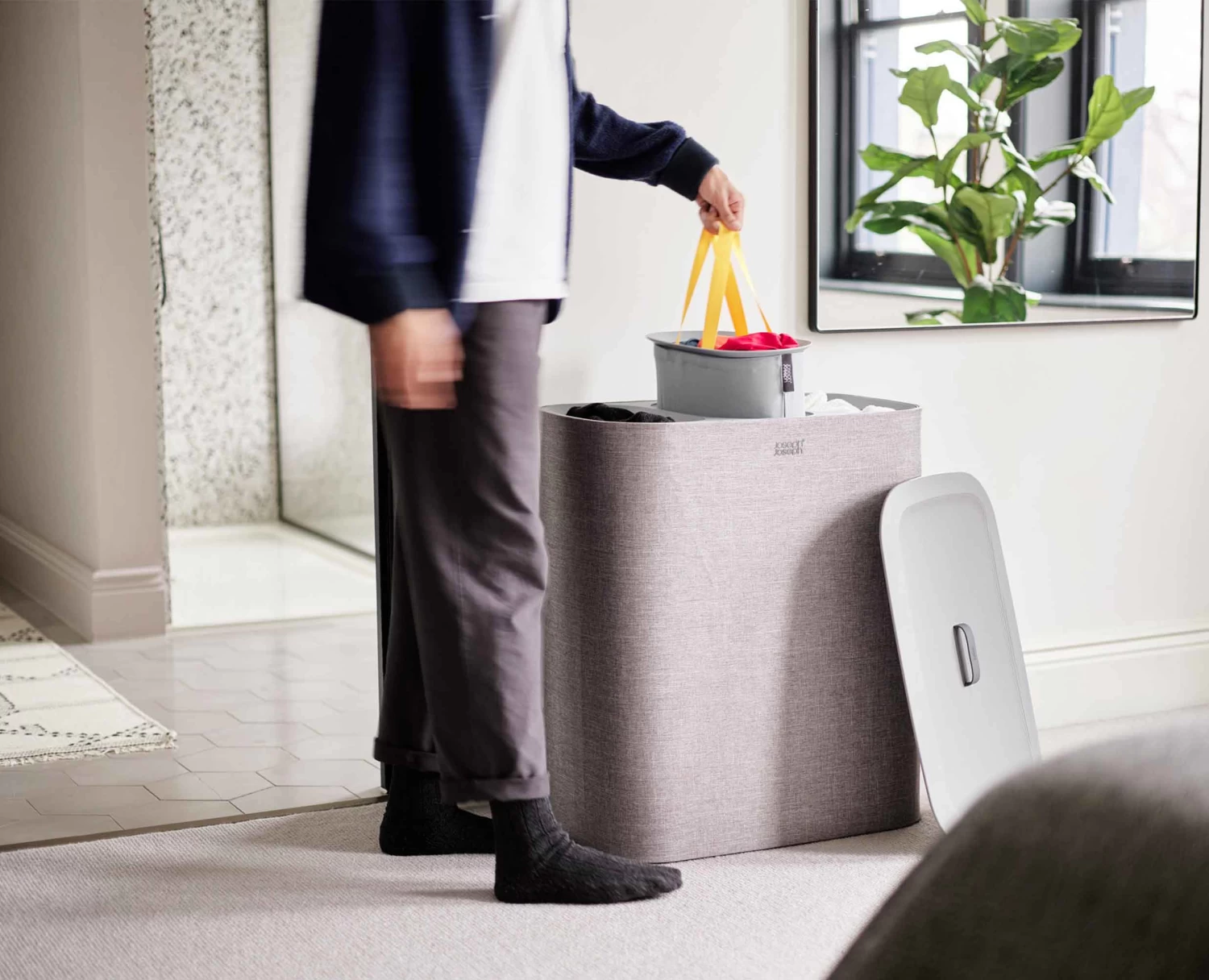 Joseph Joseph Tota Trio 90L Grey Laundry Separation Basket 3 Joseph Joseph Tota Trio 90L Grey Laundry Separation Basket - Image 3