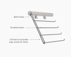 Joseph Joseph Orderly™ Ecru Belt, Tie & Scarf Hanging Rail 12 Joseph Joseph Orderly™ Ecru Belt, Tie & Scarf Hanging Rail -Kitchen Essentials Shop 55005 PDP INFO