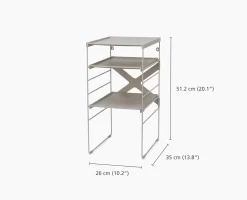 Joseph Joseph Level™ Adjustable Ecru Shoe Rack -Kitchen Essentials Shop 55008 PDP DIMS