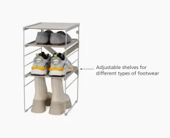 Joseph Joseph Level™ Adjustable Ecru Shoe Rack -Kitchen Essentials Shop 55008 PDP INFO