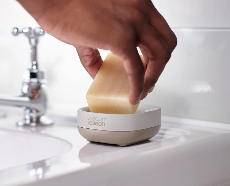 Joseph Joseph Slim™ Compact Matt Ecru Soap Dish 2 Joseph Joseph Slim™ Compact Matt Ecru Soap Dish - Image 2
