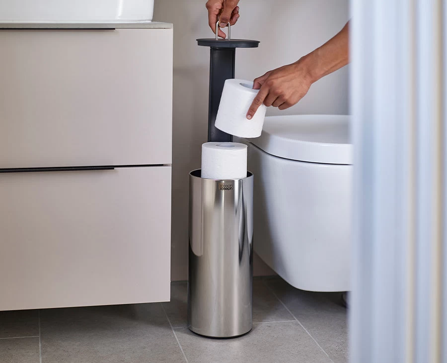 Joseph Joseph Easystore™ Luxe Stainless-steel Concealed Toilet Roll Holder 2 Joseph Joseph Easystore™ Luxe Stainless-steel Concealed Toilet Roll Holder - Image 2