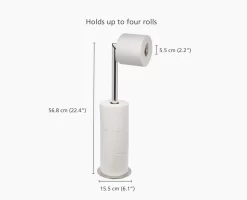 Joseph Joseph EasyStore™ Luxe 2-in-1 Stainless-steel Toilet Roll Stand 17 Joseph Joseph EasyStore™ Luxe 2-in-1 Stainless-steel Toilet Roll Stand -Kitchen Essentials Shop 70594 PDP DIMS