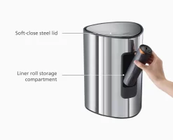 Joseph Joseph EasyStore™ Luxe 5L Stainless-steel Pedal Bin 12 Joseph Joseph EasyStore™ Luxe 5L Stainless-steel Pedal Bin -Kitchen Essentials Shop 70596 PDP INFO