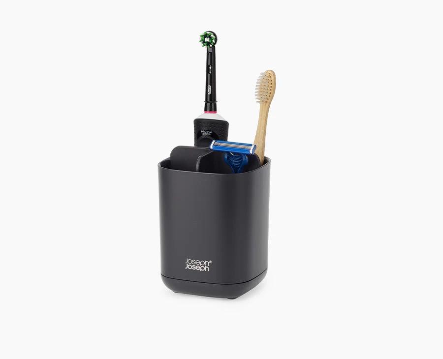 Joseph Joseph EasyStore™ Matt Black Toothbrush Holder 1 Joseph Joseph EasyStore™ Matt Black Toothbrush Holder
