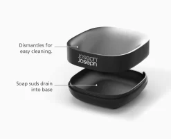 Joseph Joseph Slim™ Compact Matt Black Soap Dish -Kitchen Essentials Shop 70601 PDP INFO