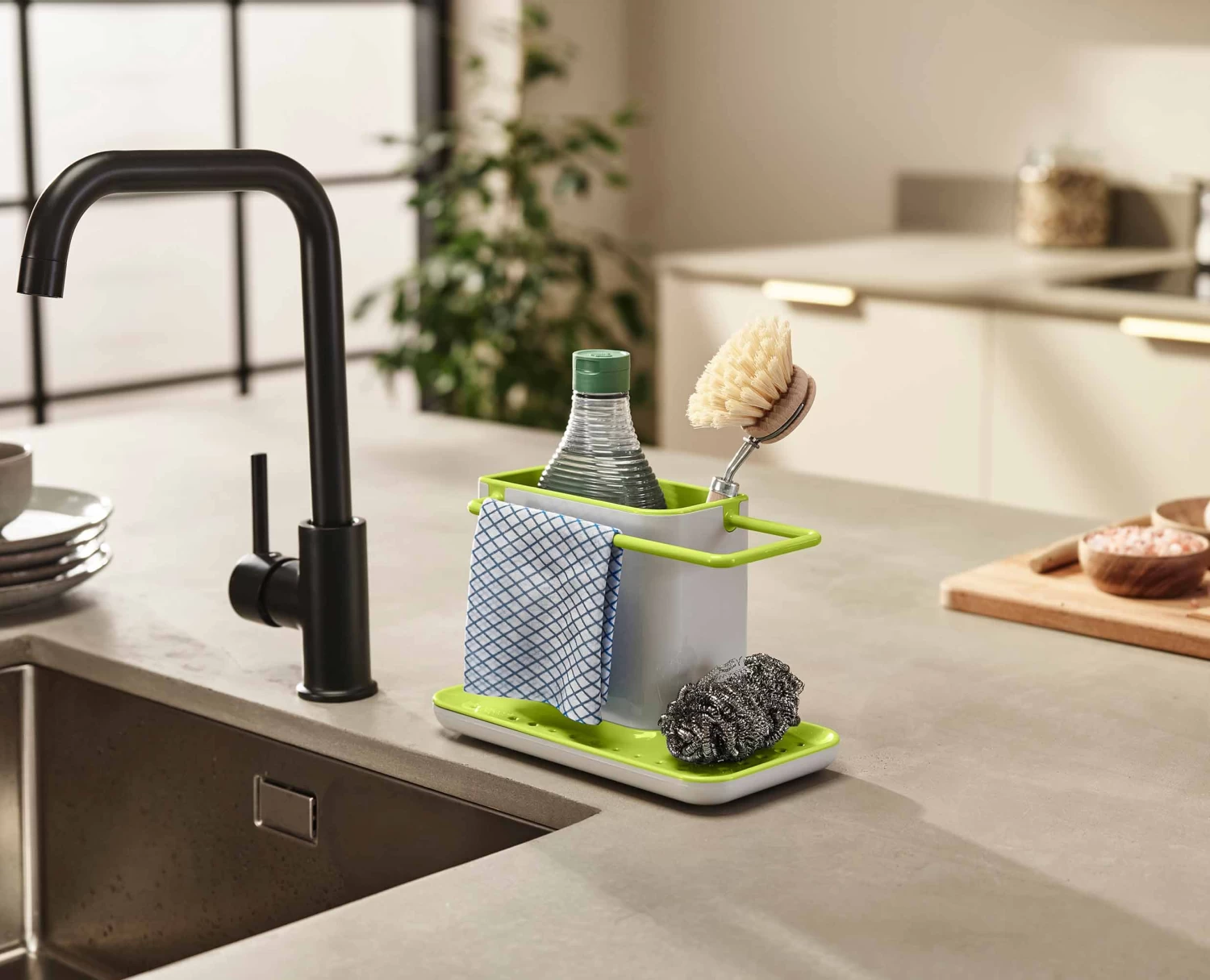 Joseph Joseph Caddy™ Green Kitchen Sink Organiser 3 Joseph Joseph Caddy™ Green Kitchen Sink Organiser - Image 3