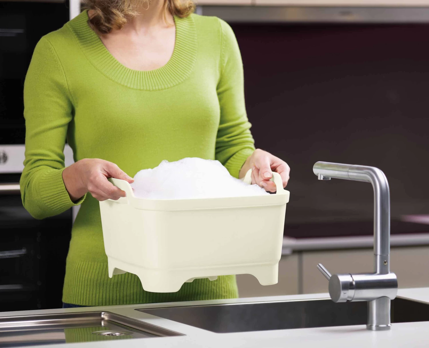 Wash&Drain™ White Green Washing-up Bowl 4 Wash&Drain™ White Green Washing-up Bowl - Image 4