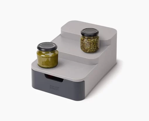 Joseph Joseph CupboardStore™ Compact Grey Tiered Organiser -Kitchen Essentials Shop 85145 Image 01