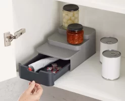 Joseph Joseph CupboardStore™ Compact Grey Tiered Organiser -Kitchen Essentials Shop 85145 Image 04