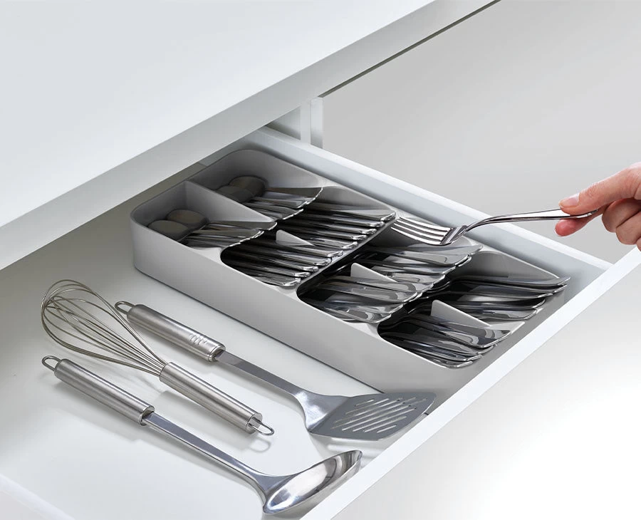Joseph Joseph DrawerStore™ Large Grey Cutlery Organiser 2 Joseph Joseph DrawerStore™ Large Grey Cutlery Organiser - Image 2