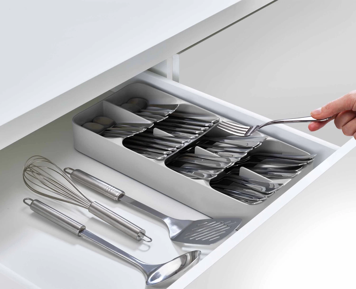 Joseph Joseph DrawerStore™ Large Grey Cutlery Organiser 3 Joseph Joseph DrawerStore™ Large Grey Cutlery Organiser - Image 3