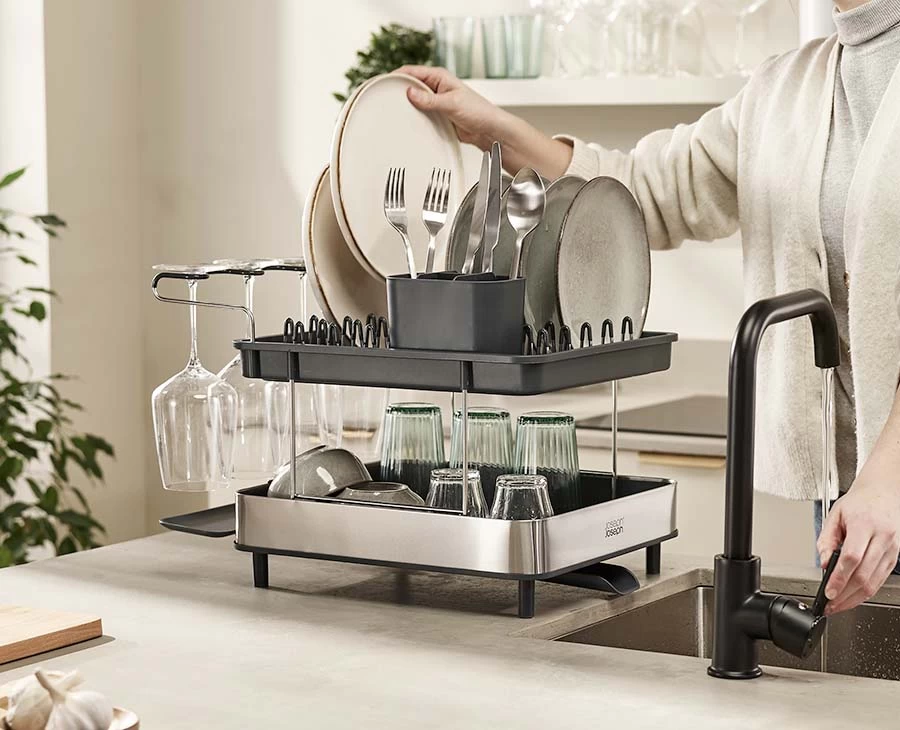 Joseph Joseph Excel™ Stainless-steel 2-Tier Dish Rack 2 Joseph Joseph Excel™ Stainless-steel 2-Tier Dish Rack - Image 2