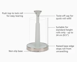Joseph Joseph Push&Tear™ Stone Kitchen Roll Holder -Kitchen Essentials Shop 851688 PDP INFO