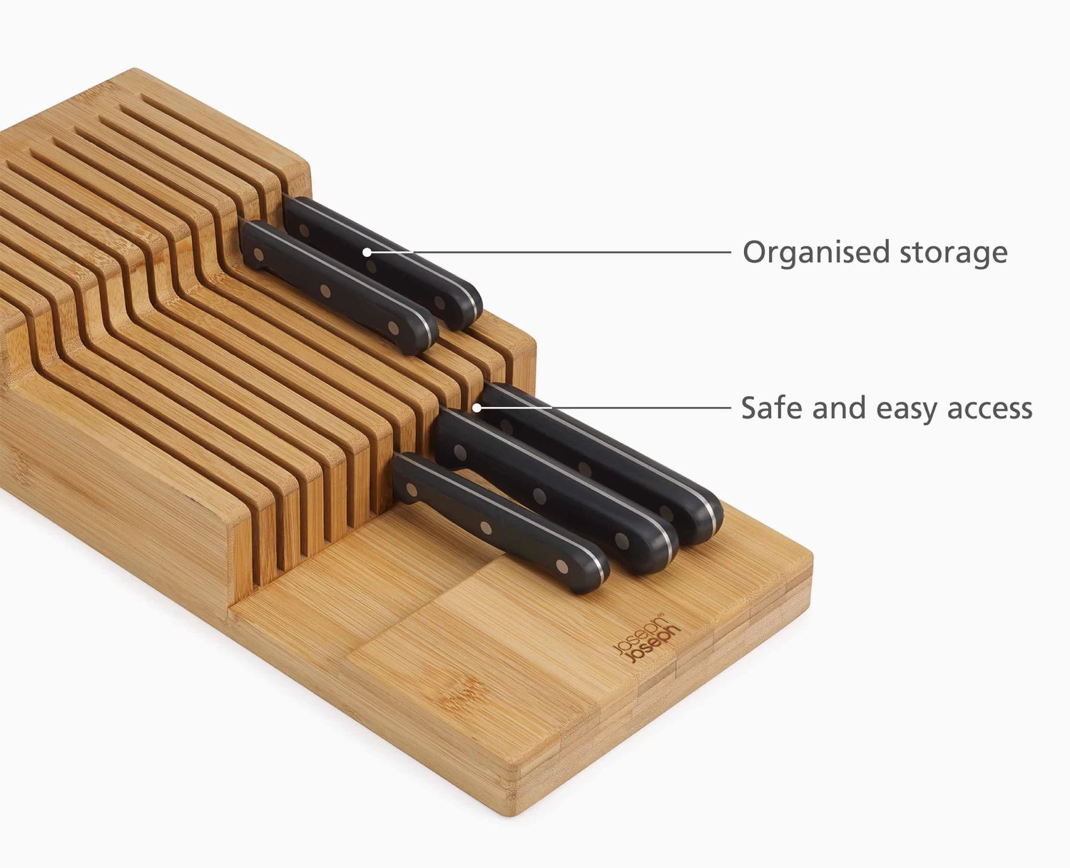 Joseph Joseph DrawerStore™ Bamboo Large 2-tier Knife Organiser 8 Joseph Joseph DrawerStore™ Bamboo Large 2-tier Knife Organiser - Image 8