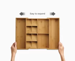 Joseph Joseph DrawerStore™ Bamboo Expanding Cutlery, Utensil & Gadgets Organiser -Kitchen Essentials Shop 851696 PDP INFO