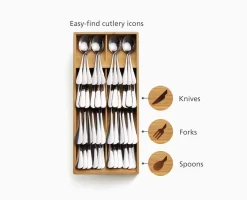 Joseph Joseph DrawerStore™ Bamboo Large Cutlery Organiser -Kitchen Essentials Shop 851697 PDP INFO