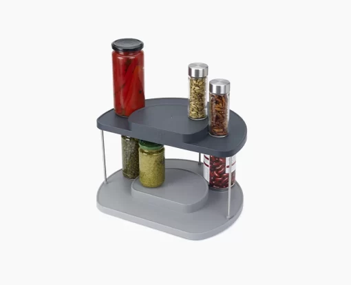 Joseph Joseph CupboardStore™ 2-tier Grey Rotating Organiser -Kitchen Essentials Shop 85196 Image 01