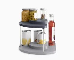 Joseph Joseph CupboardStore™ 2-tier Grey Rotating Organiser -Kitchen Essentials Shop 85196 Image 04