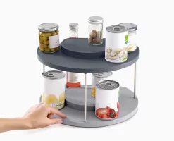 Joseph Joseph CupboardStore™ 2-tier Grey Rotating Organiser -Kitchen Essentials Shop 85196 Image 05