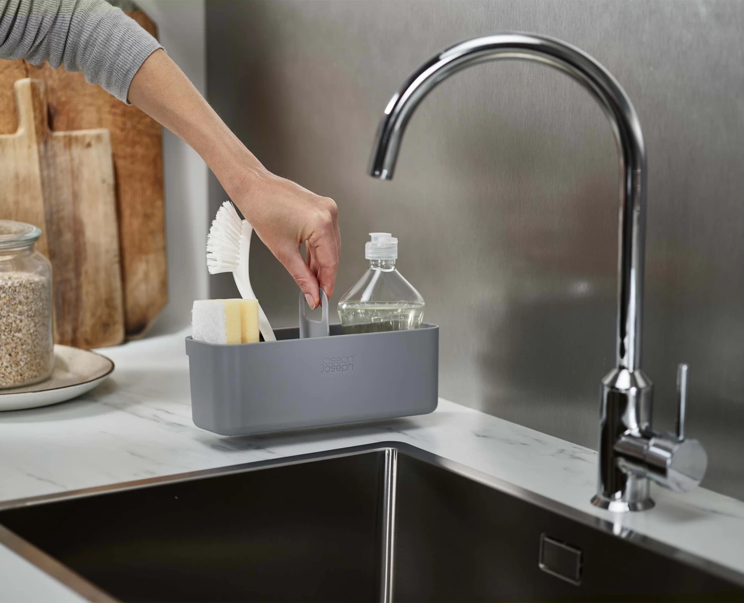 Joseph Joseph DoorStore™ In-cupboard Grey Sink Tidy 5 Joseph Joseph DoorStore™ In-cupboard Grey Sink Tidy - Image 5