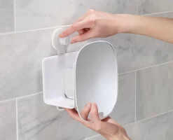 Joseph Joseph EasyStore™ White Shower Shelf With Adjustable Mirror -Kitchen Essentials Shop Image 06