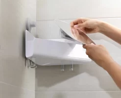 Joseph Joseph EasyStore™ White Corner Shower Shelf With Removable Mirror -Kitchen Essentials Shop Image 06 e4647c47 61dd 4e7f 8792 821a03237963