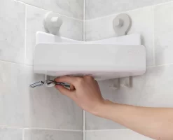 Joseph Joseph EasyStore™ White Corner Shower Shelf With Removable Mirror -Kitchen Essentials Shop Image 07 06b7f18b c413 464e 8dbd 364d542eff49