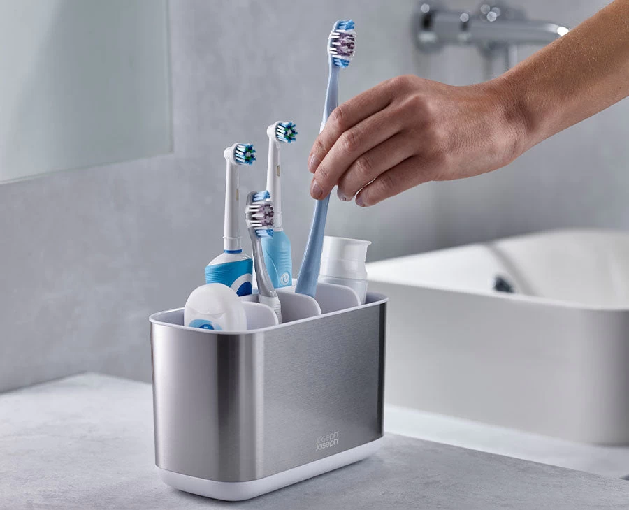 Joseph Joseph EasyStore™ Stainless-steel Large Toothbrush Holder 2 Joseph Joseph EasyStore™ Stainless-steel Large Toothbrush Holder - Image 2