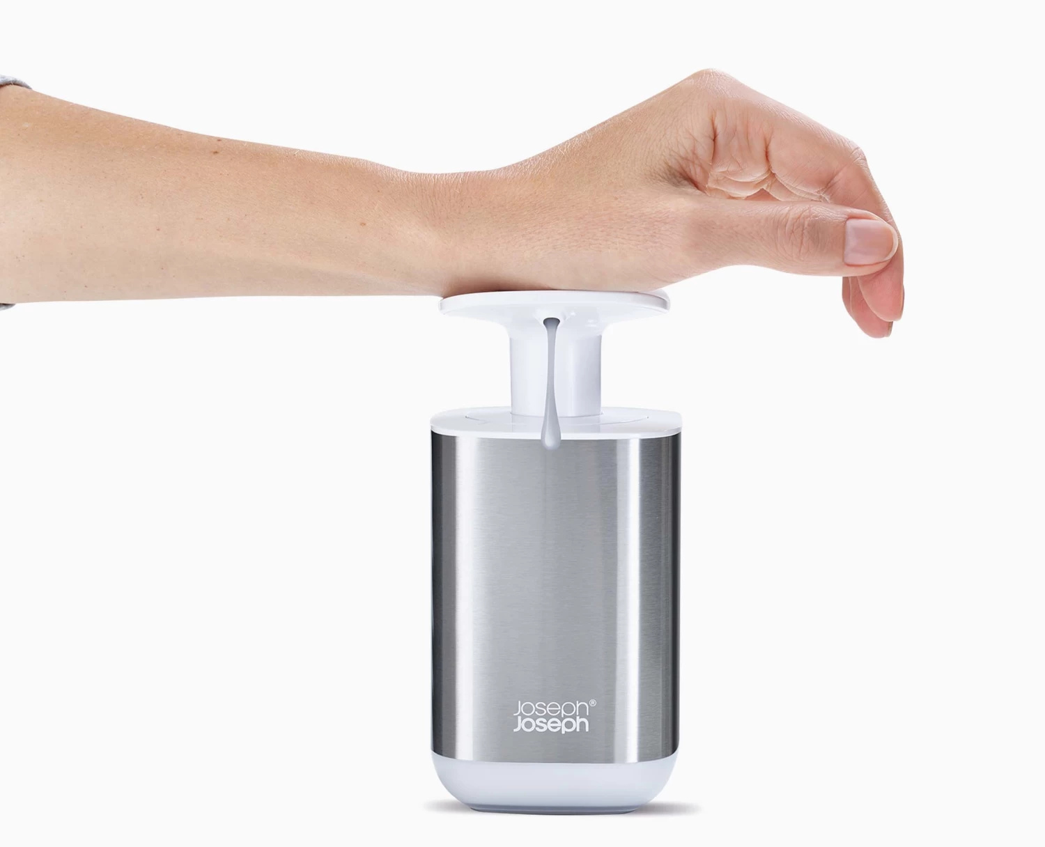 Joseph Joseph Presto™ Stainless-steel Hygienic Soap Dispenser 4 Joseph Joseph Presto™ Stainless-steel Hygienic Soap Dispenser - Image 4
